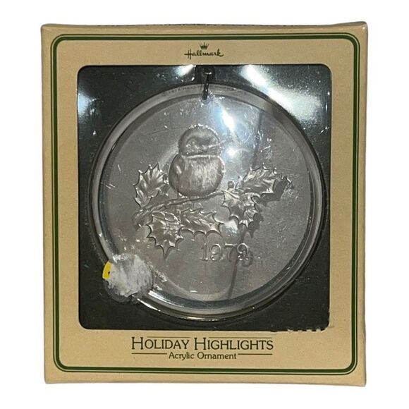 Hallmark Vintage Acrylic Bird on Holly 1979 Ornament Tree Trimmer Collection EUC - Picture 1 of 4